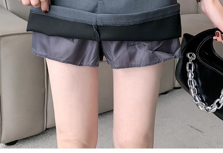 Mini Skirt A-Line Belt + Waist Set: Plain High