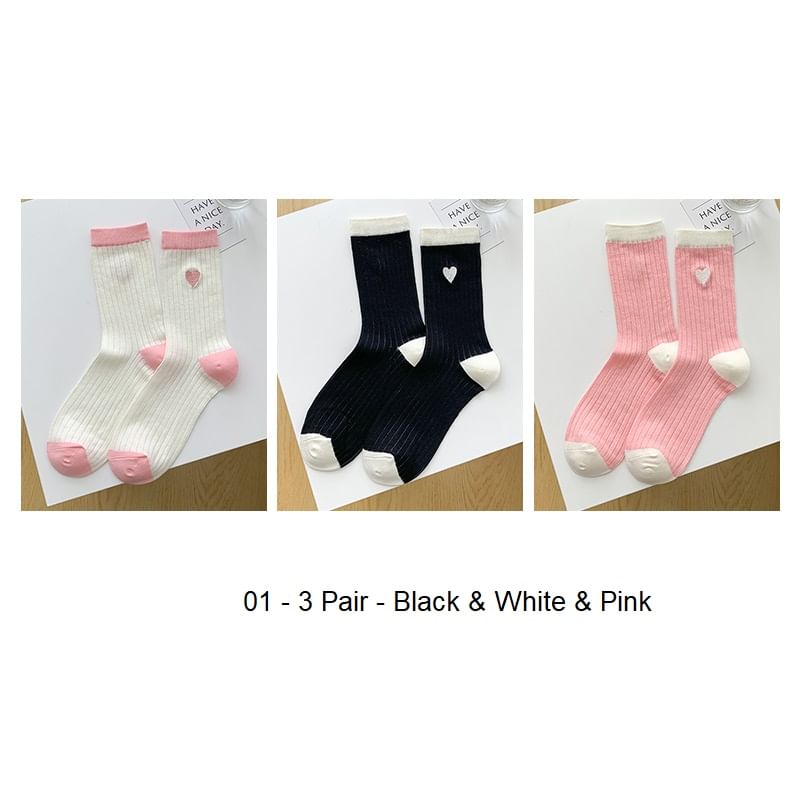 Two Tone Crew Socks Set