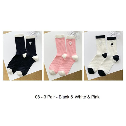 Two Tone Crew Socks Set