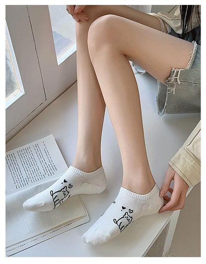 Lettering Low Cut Socks Set