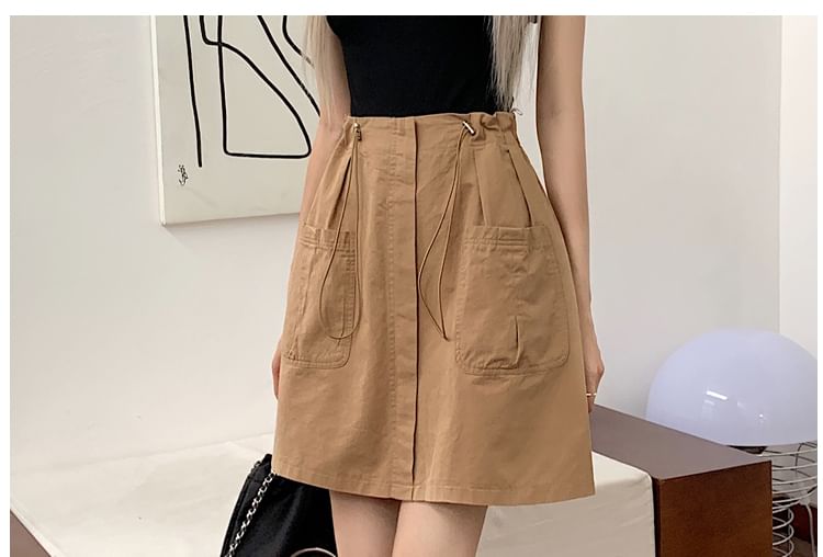 Drawstring Waist Plain A