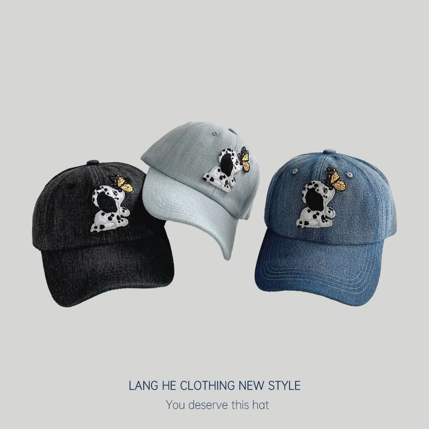 Dog Applique Baseball Cap