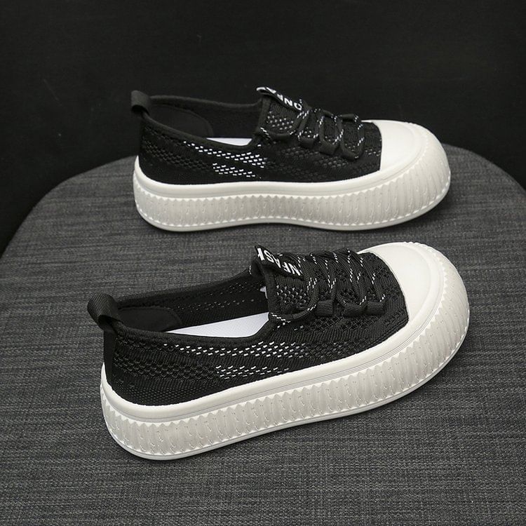 Mesh Panel Platform Sneakers