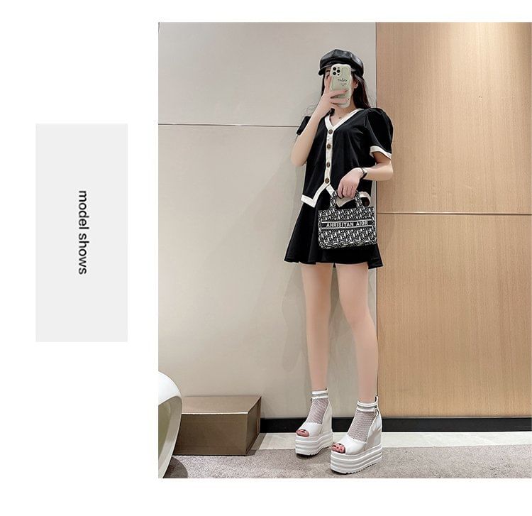 Hidden Platform Wedge Sandals Mesh