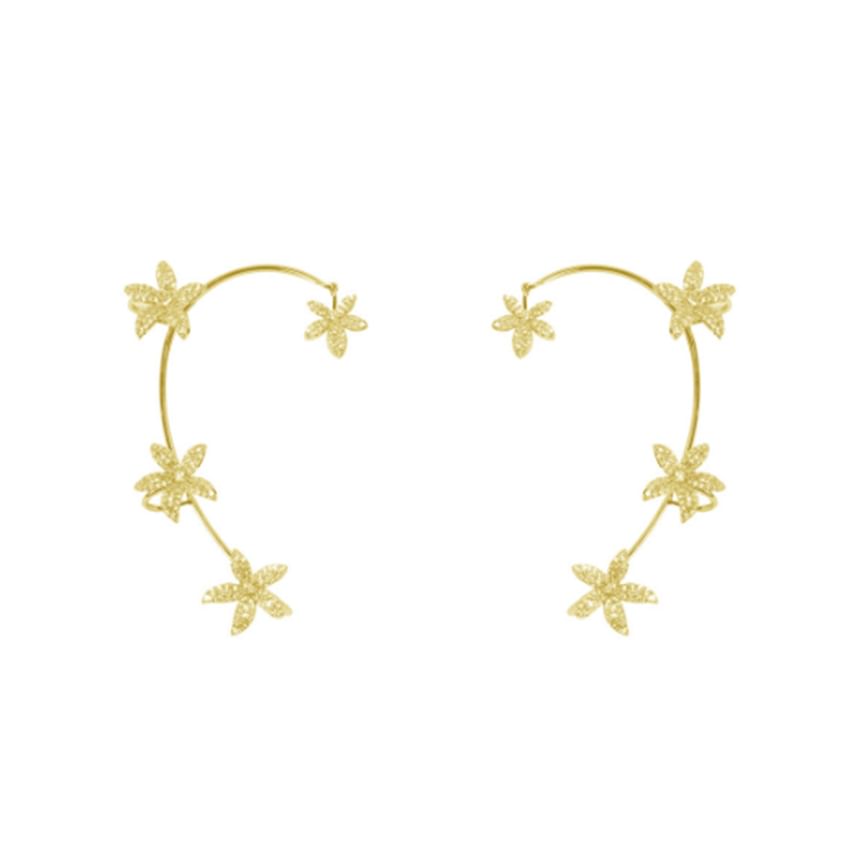 Cuff Rhinestone Floral Ear
