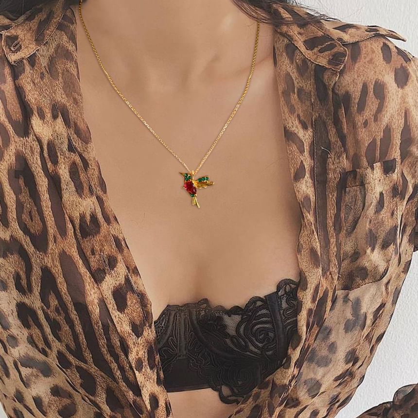 Bird Rhinestone Necklace