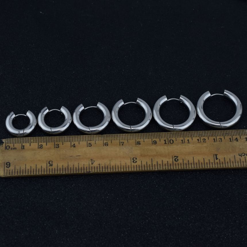 Polished Stainless Steel Huggie Earring (Various Designs)