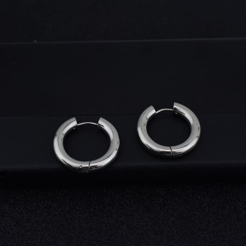 Polished Stainless Steel Huggie Earring (Various Designs)