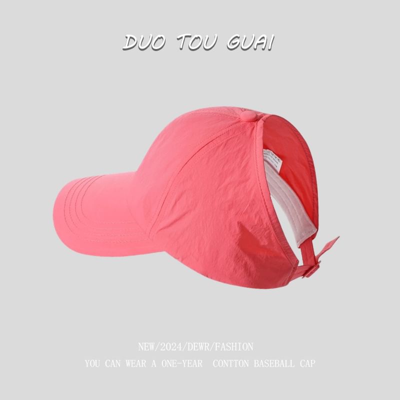 Plain Top Baseball Cap Open