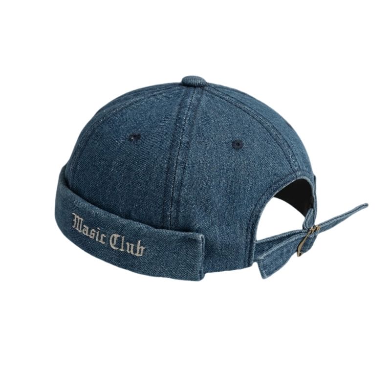 Hat Washed Lettering Brimless Denim Embroidered