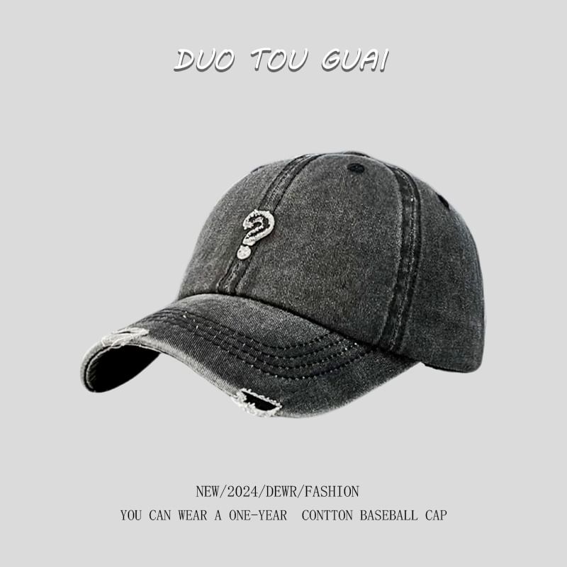 Baseball Question Cap Mark Distressed