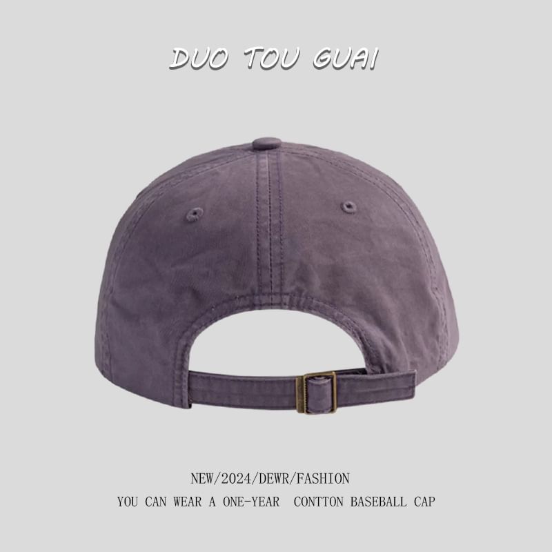 Lettering Embroidered Cap Baseball