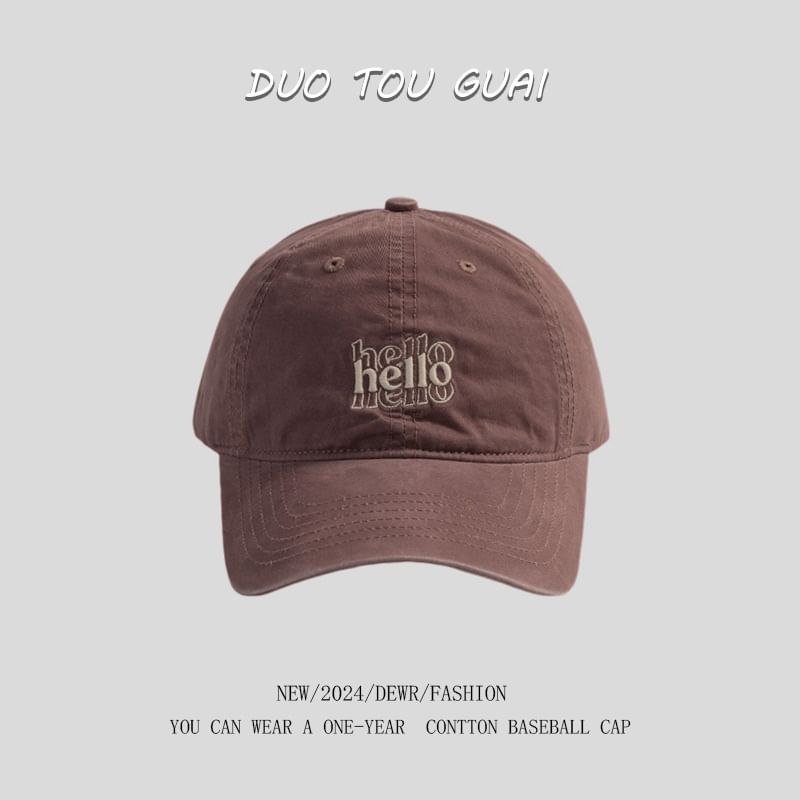 Lettering Embroidered Cap Baseball