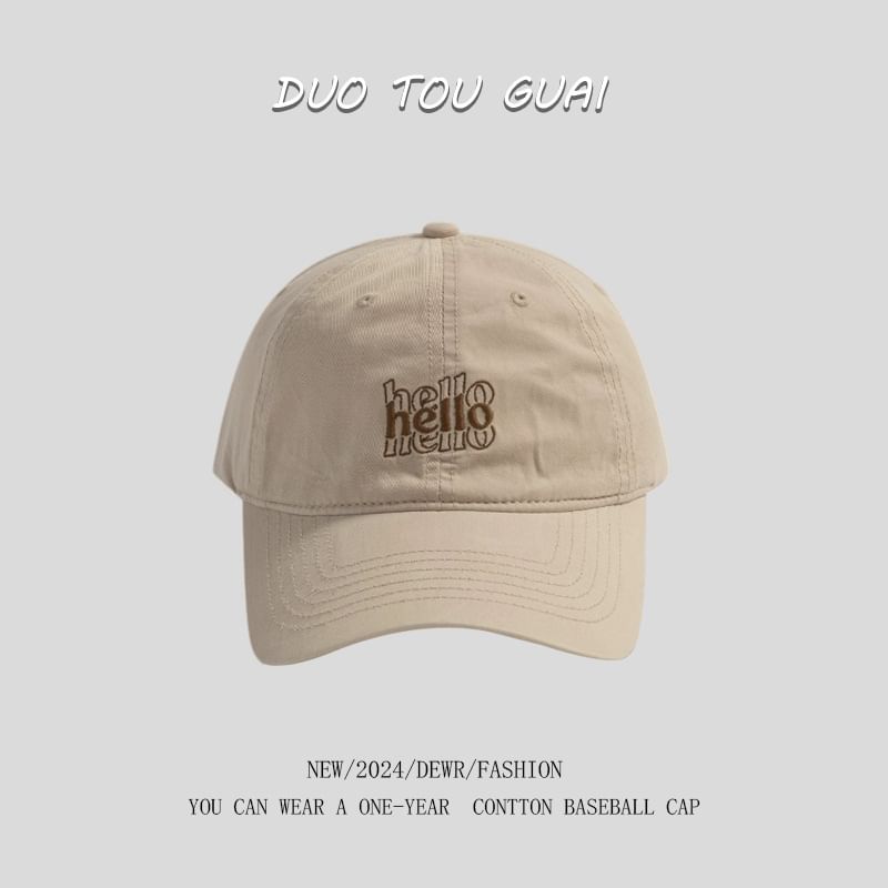 Lettering Embroidered Cap Baseball