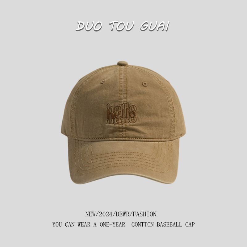 Lettering Embroidered Cap Baseball