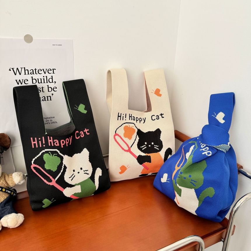 Bag Knit Tote Cat