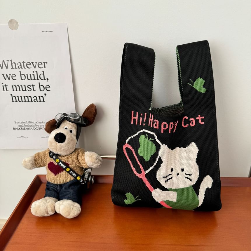 Bag Knit Tote Cat