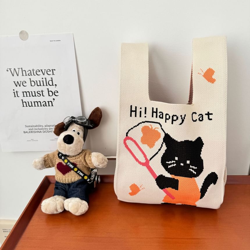 Bag Knit Tote Cat