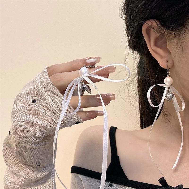 Ribbon (Various Earring Drop Pearl / Faux Designs)