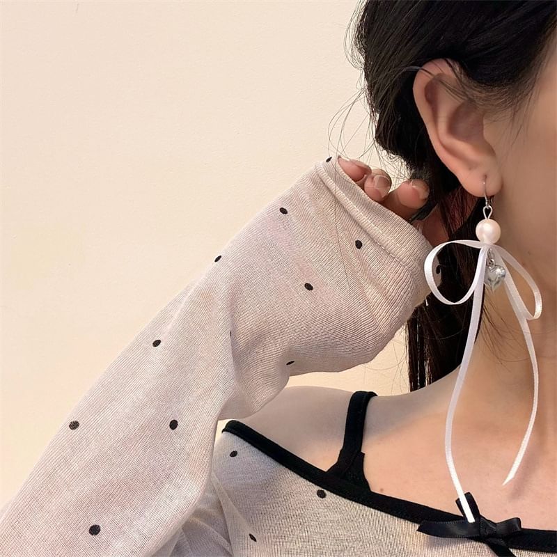 Ribbon (Various Earring Drop Pearl / Faux Designs)