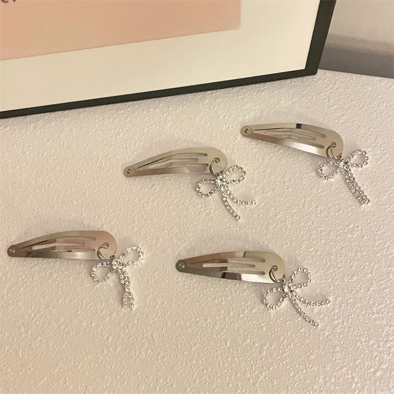 Hair Bow Alloy Rhinestone Clip