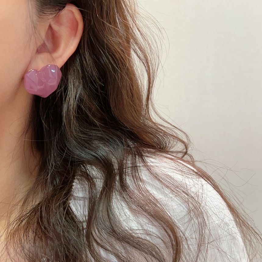 Earring Heart Stud Resin