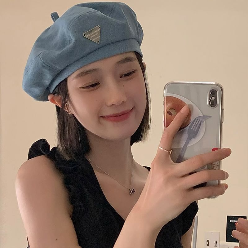 Beret Denim Panel Plain