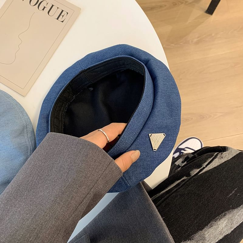 Beret Denim Panel Plain
