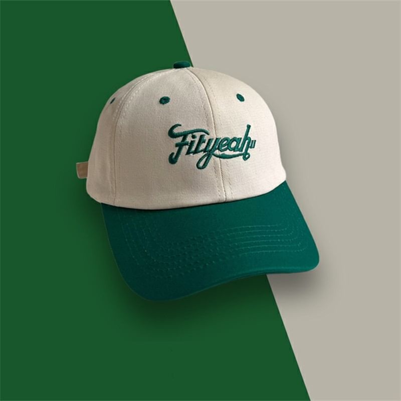 Embroidered Panel Lettering Cap Baseball