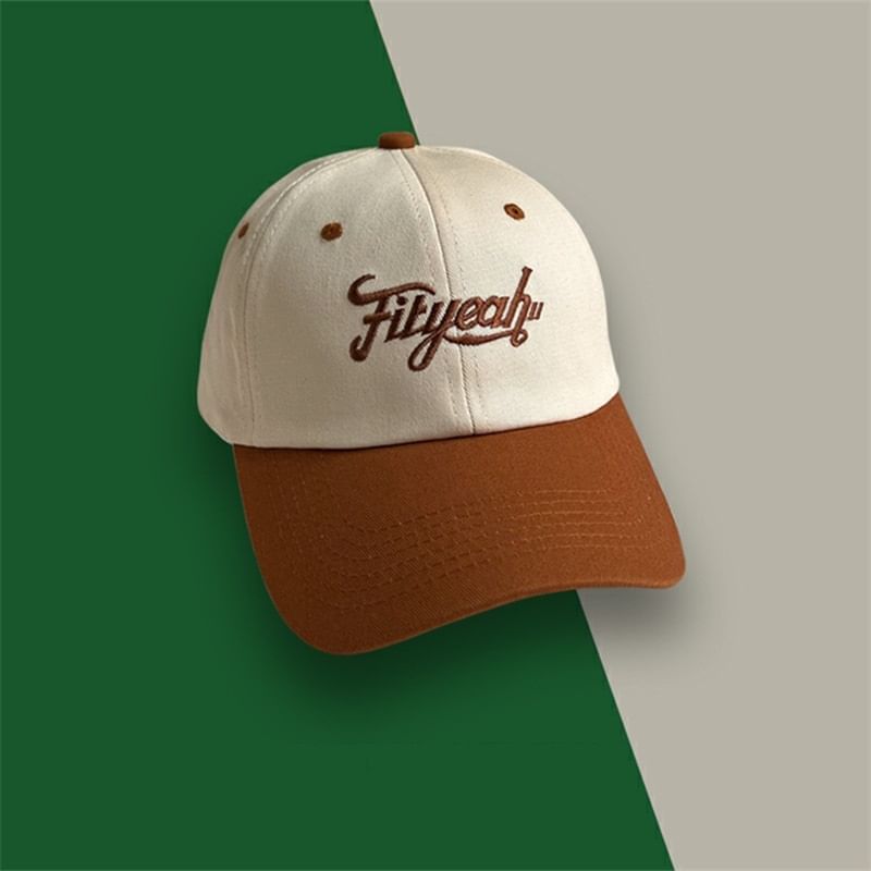 Embroidered Panel Lettering Cap Baseball