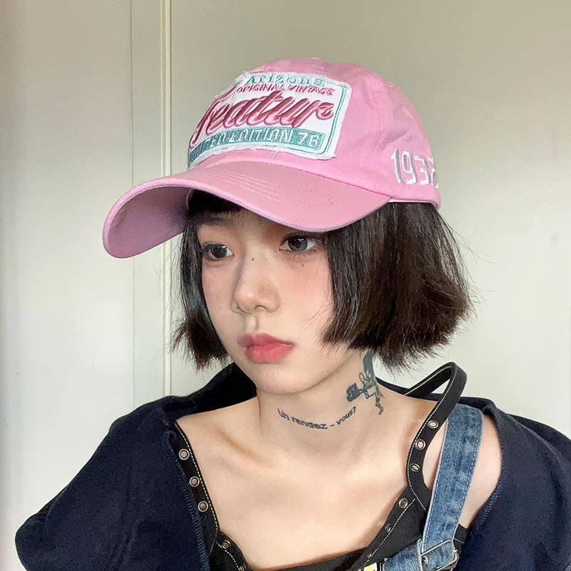 Applique Baseball Embroidered Lettering Cap