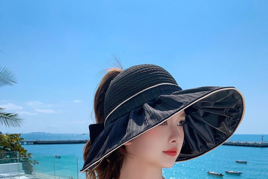 Panel Hat Ruched Bow Sun