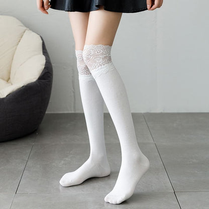 Lace Trim Over the Knee Socks