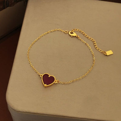 Heart Resin Pendant Alloy Necklace / Bracelet