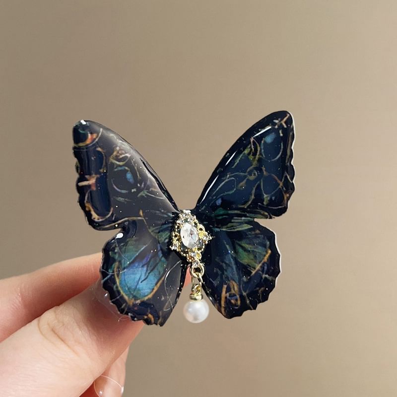 Alloy Butterfly Hair Clip Rhinestone
