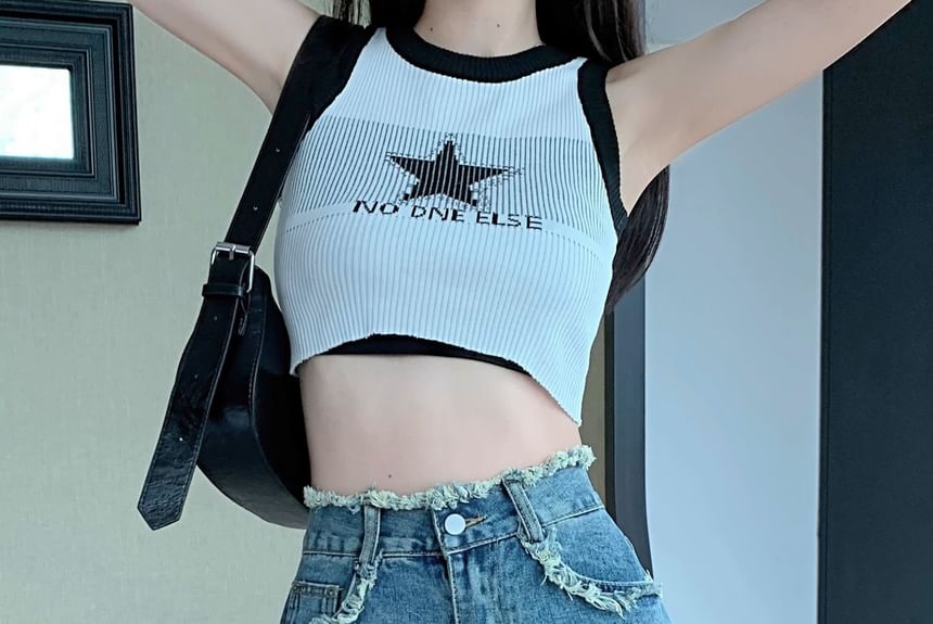 High Fray Washed Denim Waist Shorts