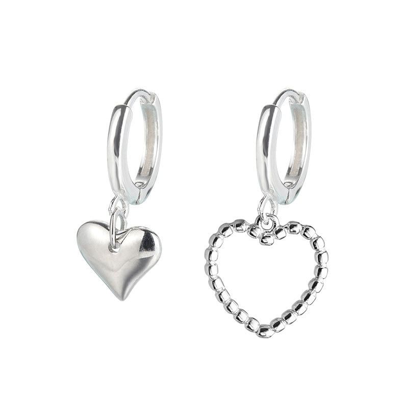 Heart Asymmetrical Alloy Drop Earring