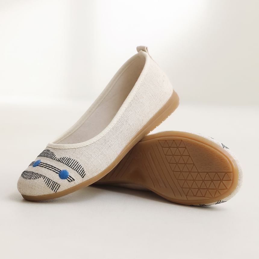 Flats Flower Embroidered