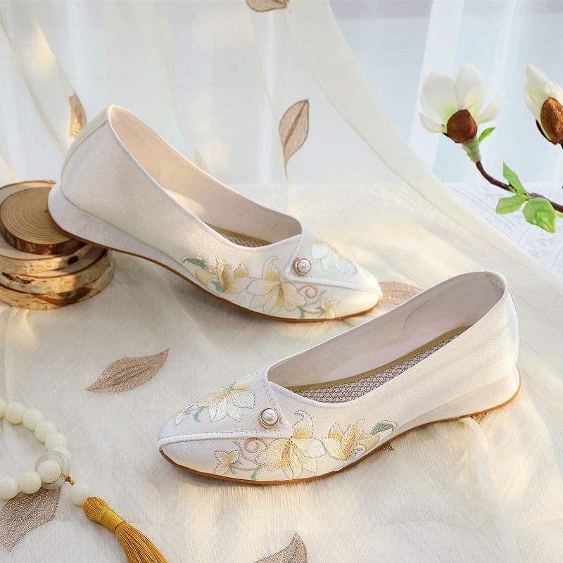 Flower Flats Embroidered