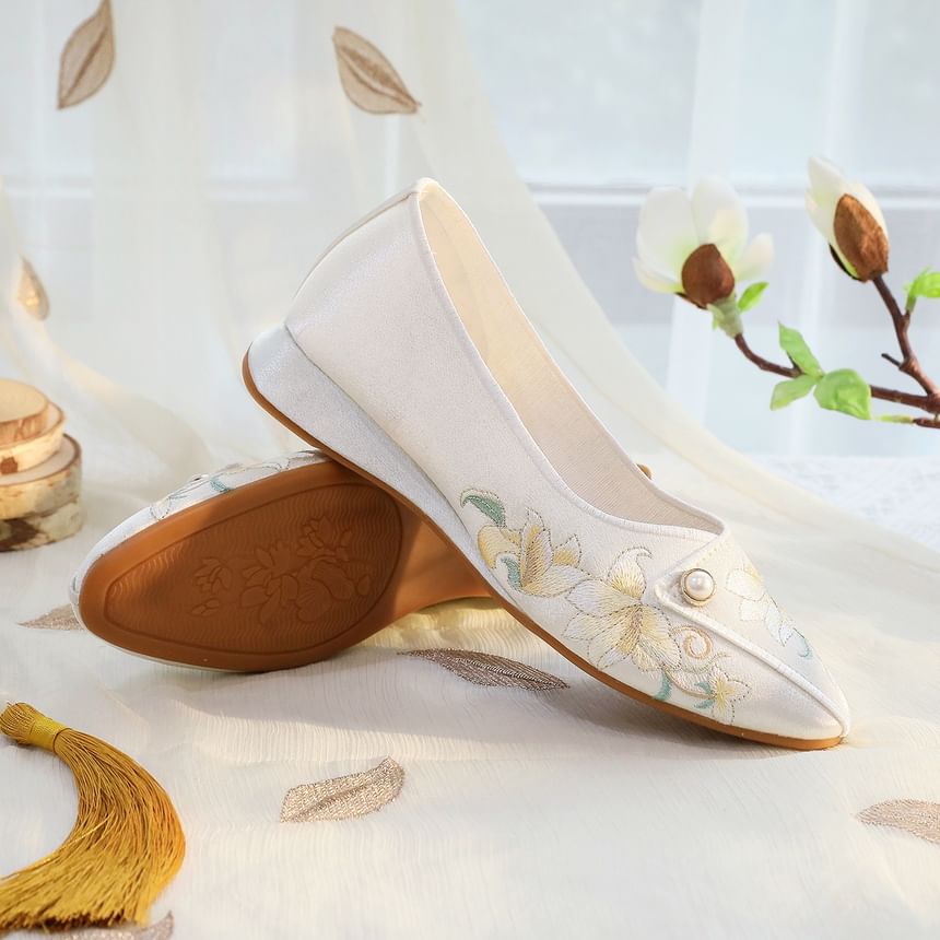 Flower Flats Embroidered