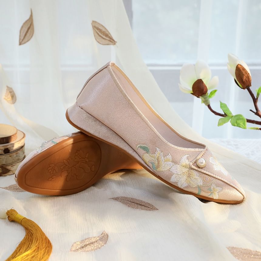 Flower Flats Embroidered