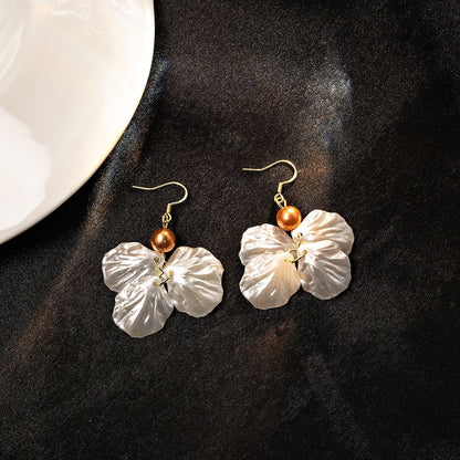 Faux Pearl Shell Drop Earring