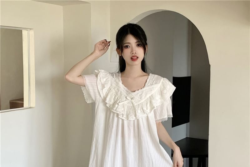 Lace-Trim Pajama Set