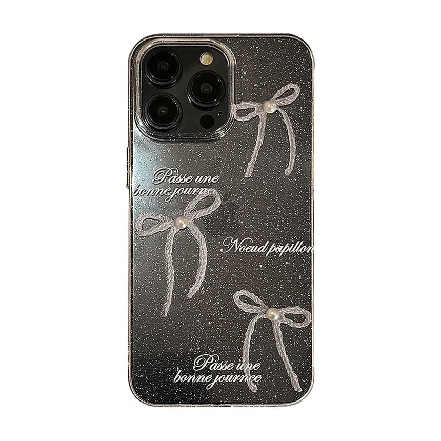 Case Bow Faux Pearl Phone