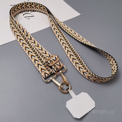 Patterned Fabric Phone Lanyard with Lanyard Pad