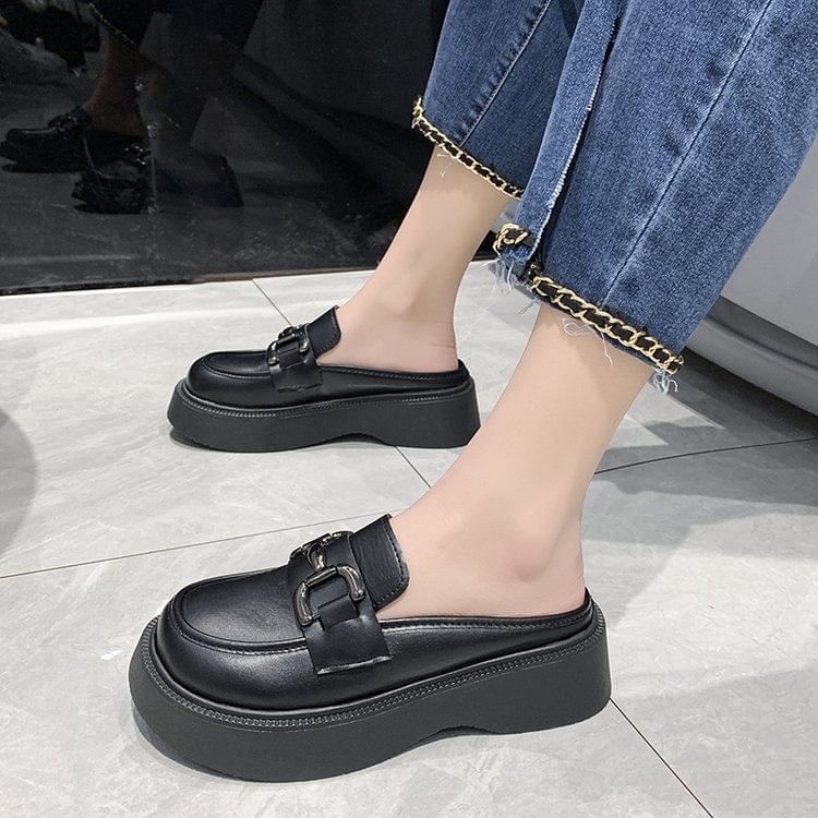 Horsebit Platform Mules