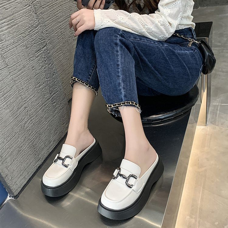 Horsebit Platform Mules