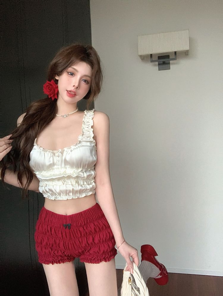 Square / Hot Tank Pants Top Neck Crop