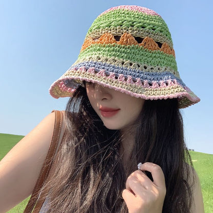 Patterned Straw Hat