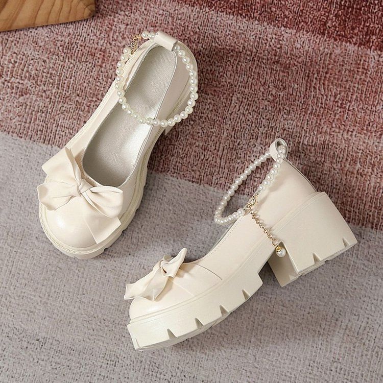 Shoes Accent Bow Mary Platform Jane